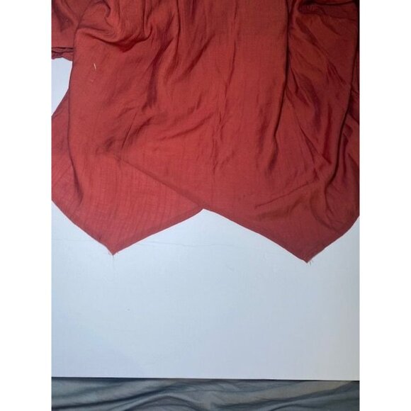 Rust Orange V-Neck Loose Fit Blouse Top 3/4 Sleeve - Picture 7 of 7